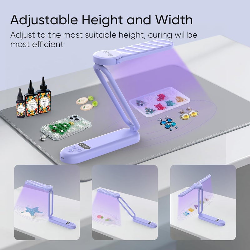 PPESULK Store Cordless UV Light for Resin Curing, 3000mAh Rechargeable Fast UV Light with 34 Beads and LCD Timer Display, Portable UV Resin Curing Machine for Resin Molds, Jewelry Making, DIY Crafts - Image 4